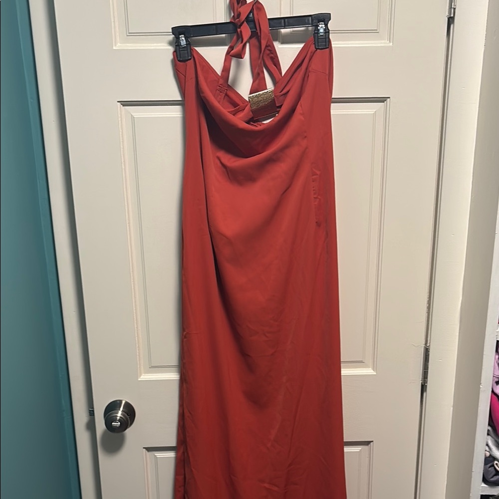 PrettyLittleThing Rust Maxi Dress
